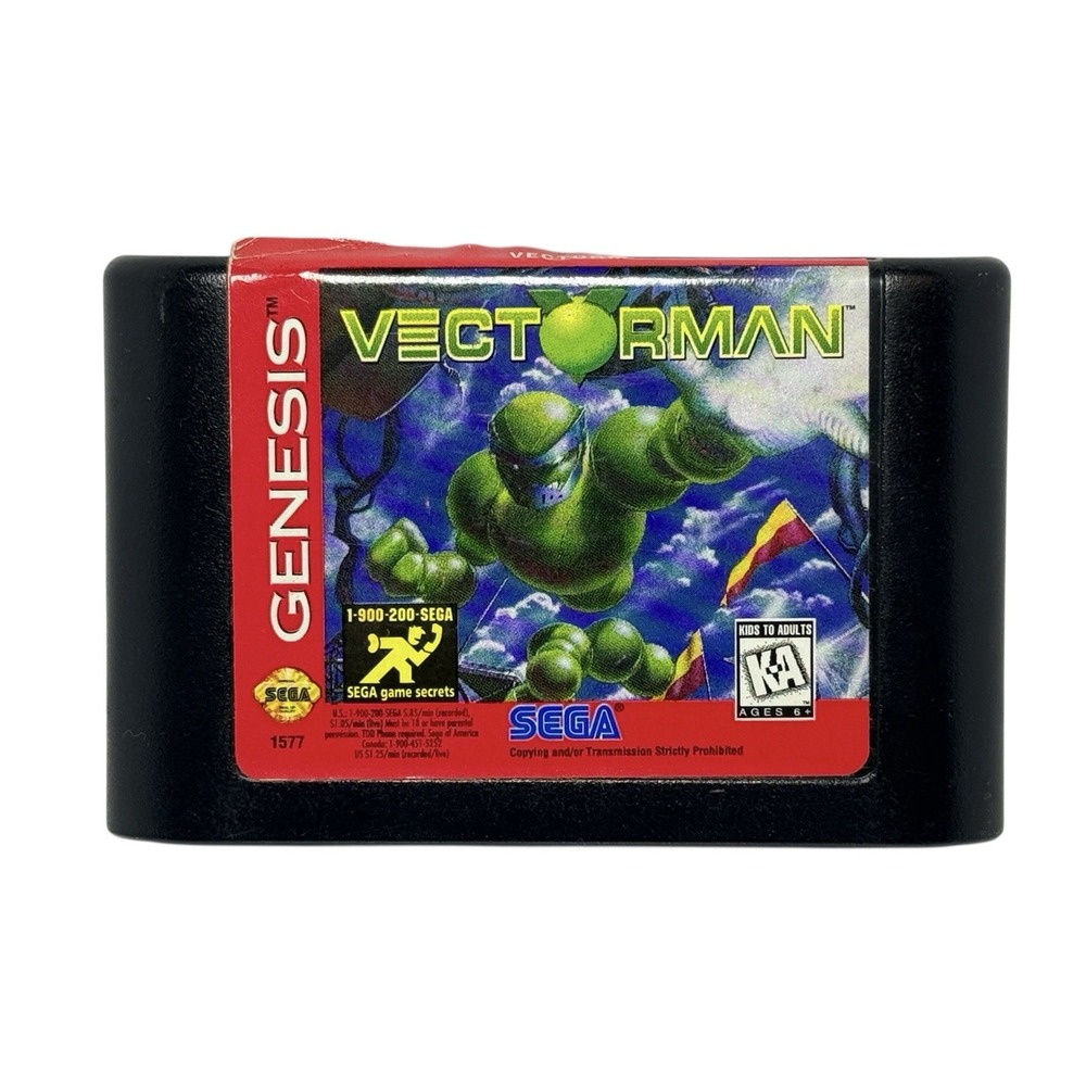 Vectorman Sega Genesis Cartridge Only Tested Works Sticker Peeling